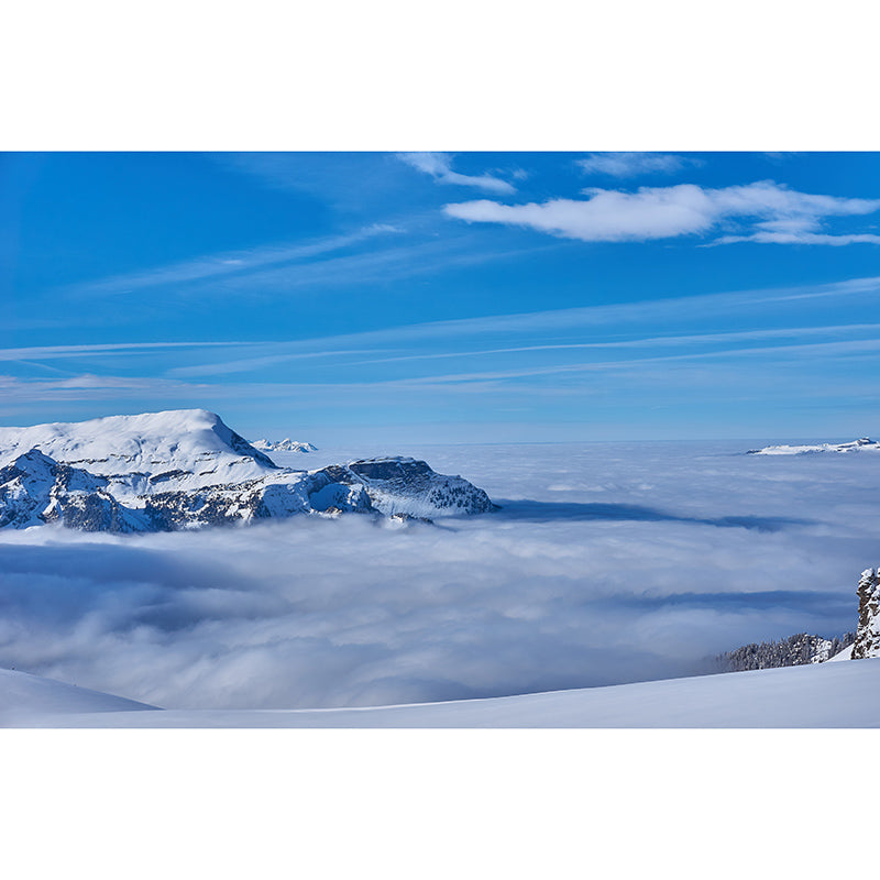 Mountain Landscape Mural Wallpaper Water Resistant Wall Covering for House Interior