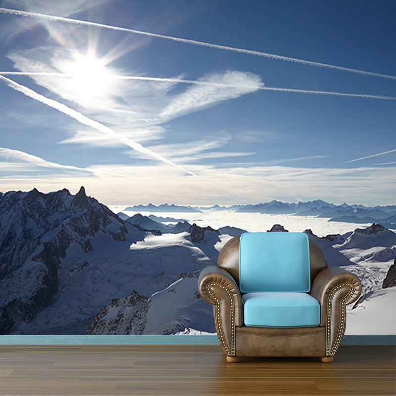 Photography Mountain Environment Friendly Mural Wall Covering for Living Room