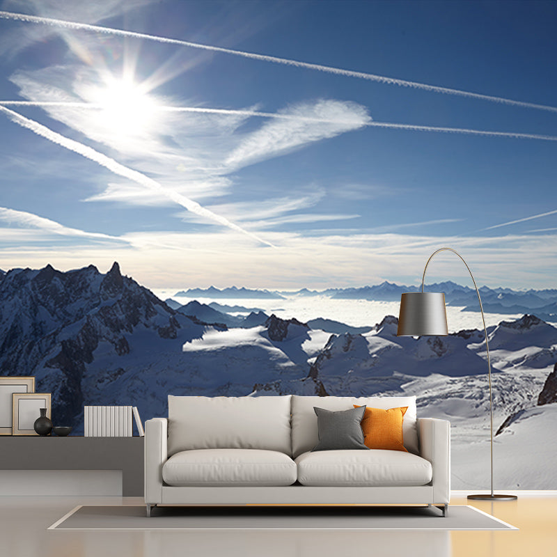 Photography Mountain Environment Friendly Mural Wall Covering for Living Room