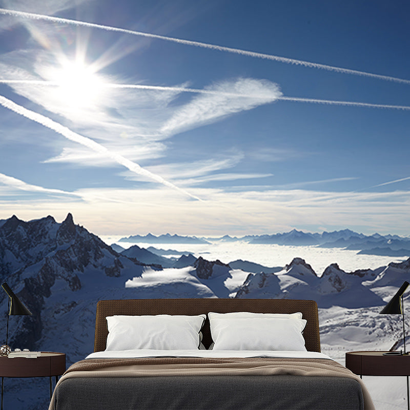 Photography Mountain Environment Friendly Mural Wall Covering for Living Room