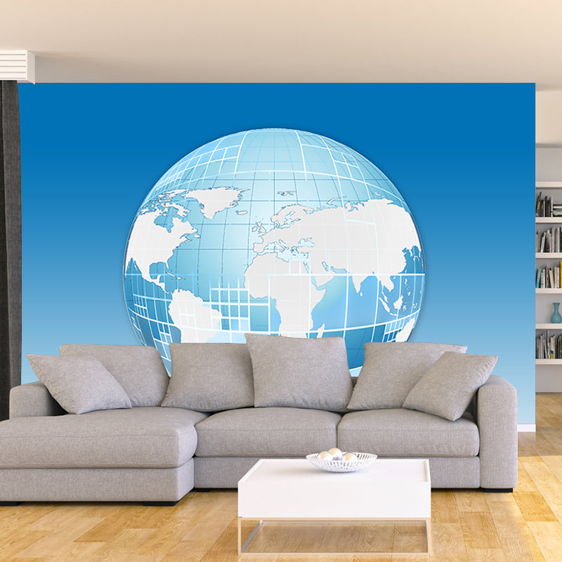 Map Illustration Wall Mural Contemporary Wall Decoration for Living Room