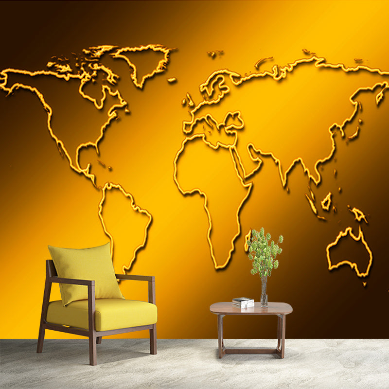 Modern Map Illustration Wall Mural Contemporary Wall Decoration for Bedroom