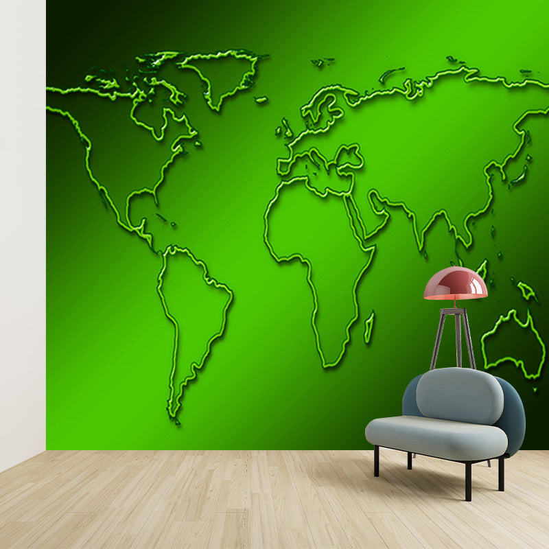 Modern Map Illustration Wall Mural Contemporary Wall Decoration for Bedroom