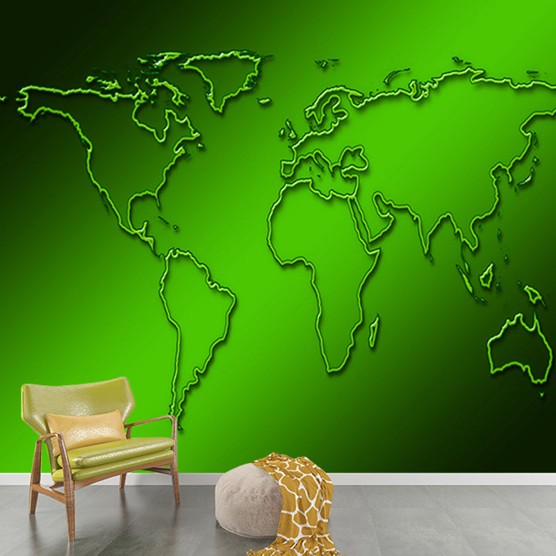 Modern Map Illustration Wall Mural Contemporary Wall Decoration for Bedroom