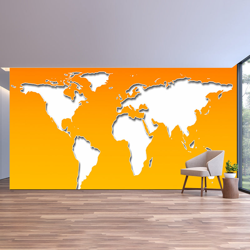 Modern Map Illustration Wall Mural Contemporary Wall Decoration for Bedroom