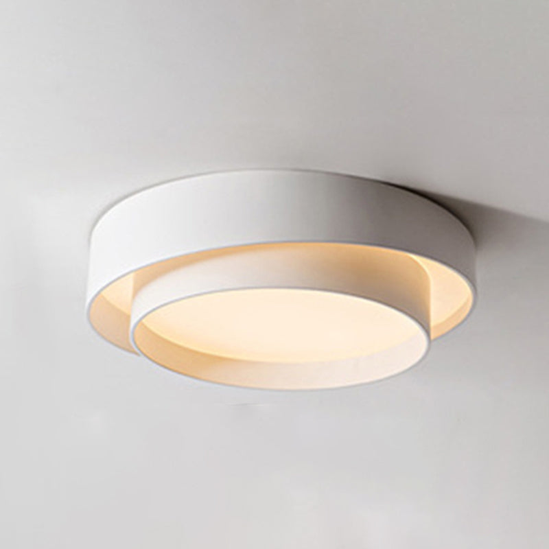 Luminaire de plafond en fer à montage encastré à LED circulaire concis et moderne avec abat-jour en acrylique