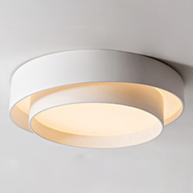 Luminaire de plafond en fer à montage encastré à LED circulaire concis et moderne avec abat-jour en acrylique