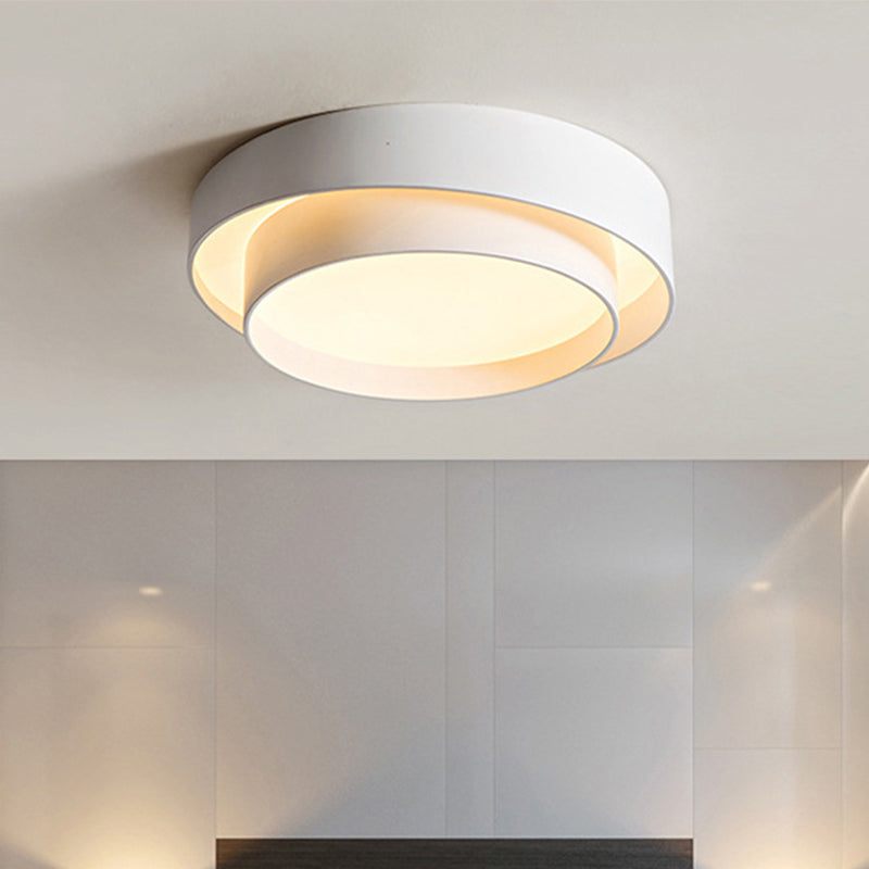 Luminaire de plafond en fer à montage encastré à LED circulaire concis et moderne avec abat-jour en acrylique
