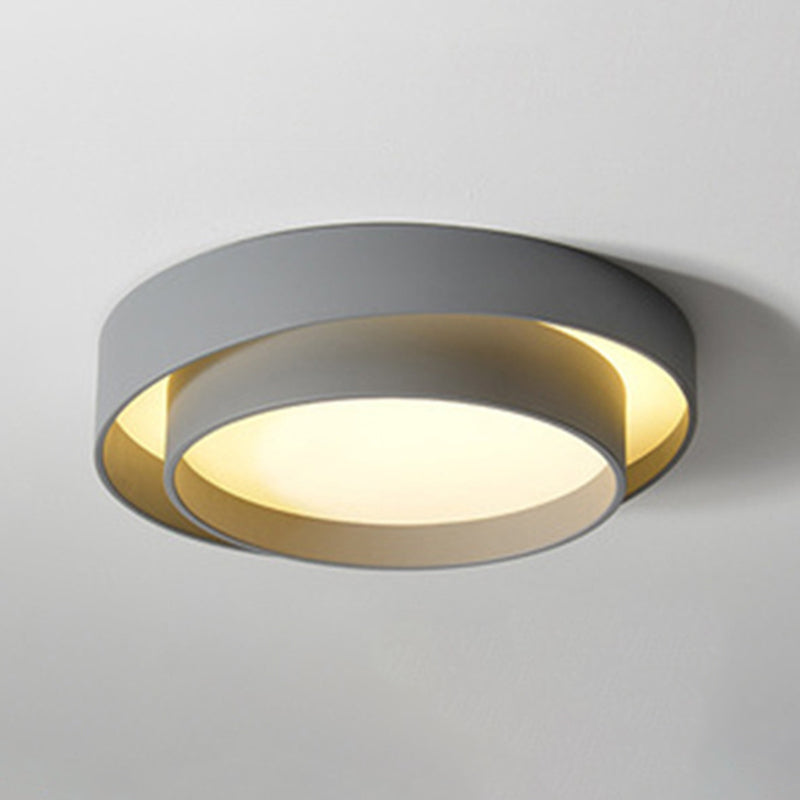 Luminaire de plafond en fer à montage encastré à LED circulaire concis et moderne avec abat-jour en acrylique