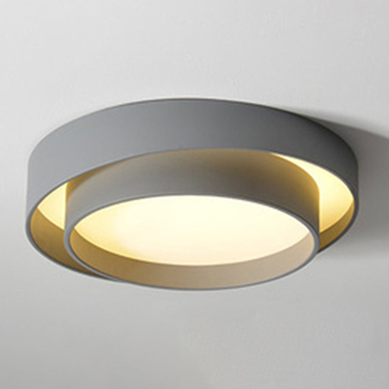 Luminaire de plafond en fer à montage encastré à LED circulaire concis et moderne avec abat-jour en acrylique