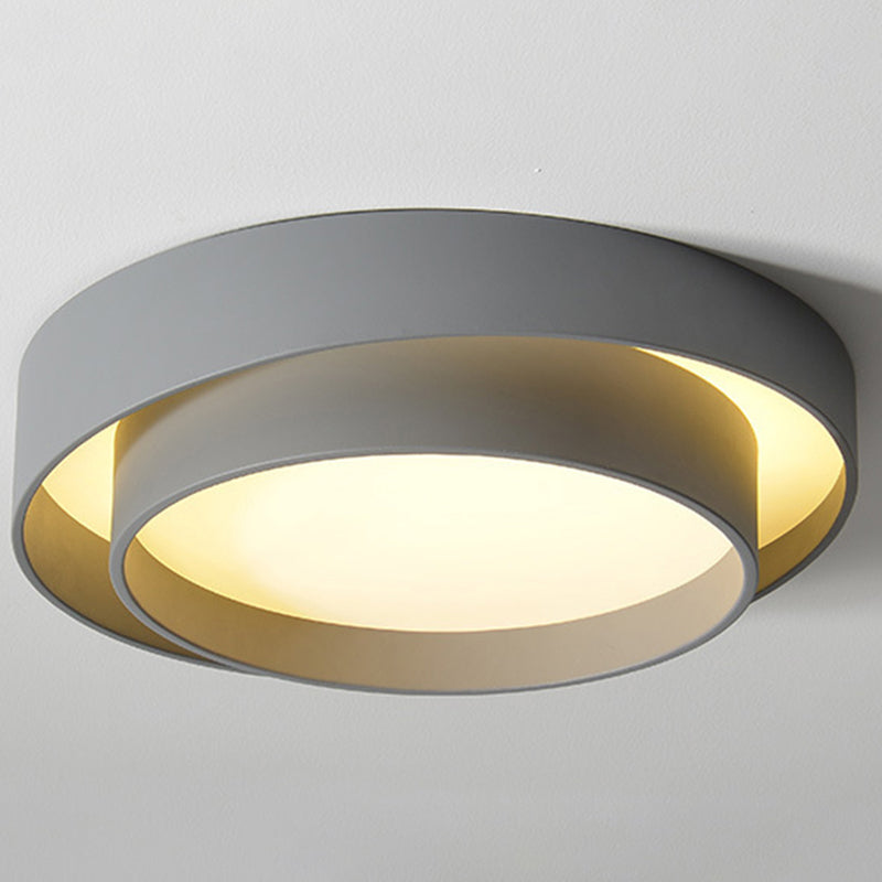 Luminaire de plafond en fer à montage encastré à LED circulaire concis et moderne avec abat-jour en acrylique