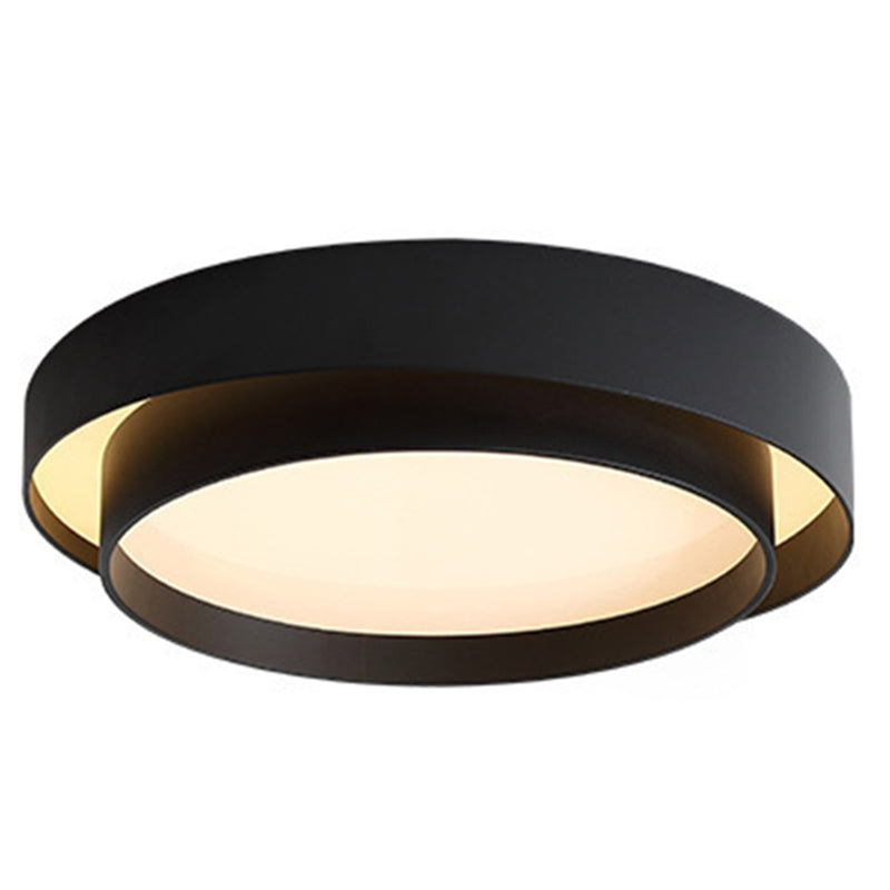 Luminaire de plafond en fer à montage encastré à LED circulaire concis et moderne avec abat-jour en acrylique