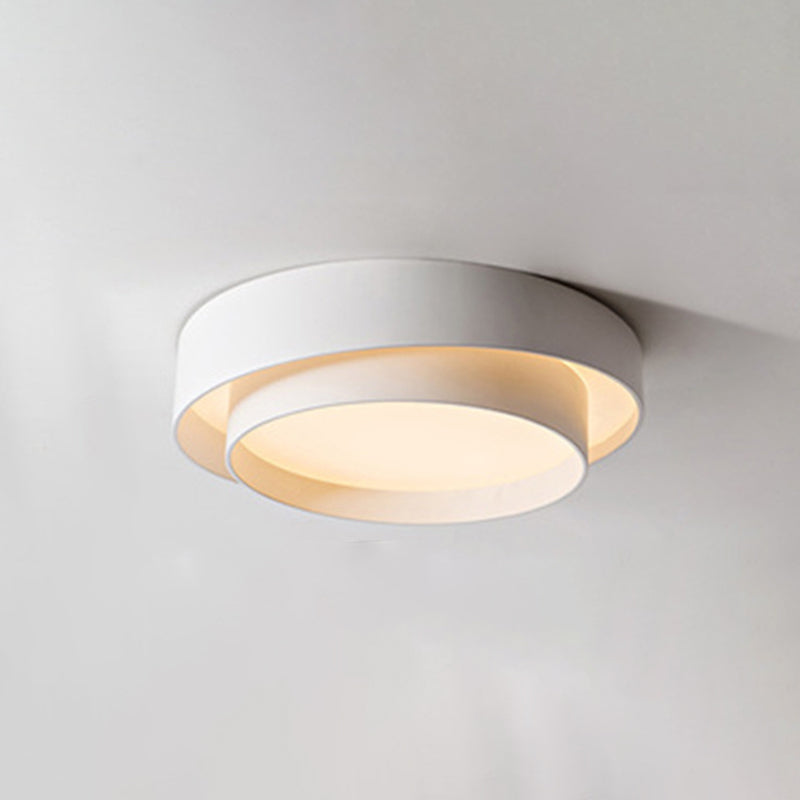 Luminaire de plafond en fer à montage encastré à LED circulaire concis et moderne avec abat-jour en acrylique