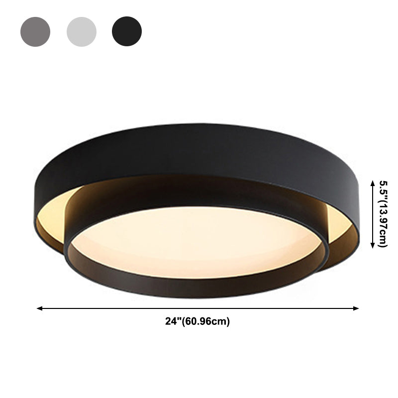 Luminaire de plafond en fer à montage encastré à LED circulaire concis et moderne avec abat-jour en acrylique