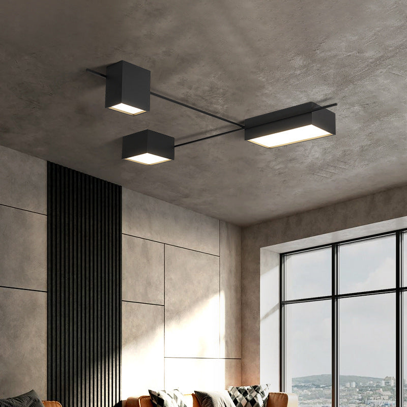 Modern Artistic LED Ceiling Light Iron Geometric Ceiling Fixture with Acrylic Shade