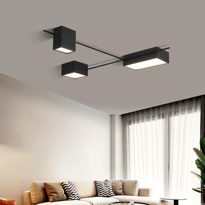 Modern Artistic LED Ceiling Light Iron Geometric Ceiling Fixture with Acrylic Shade