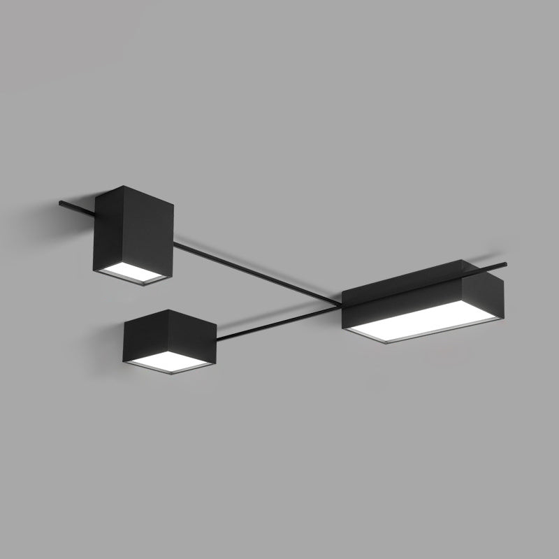 Modern Artistic LED Ceiling Light Iron Geometric Ceiling Fixture with Acrylic Shade