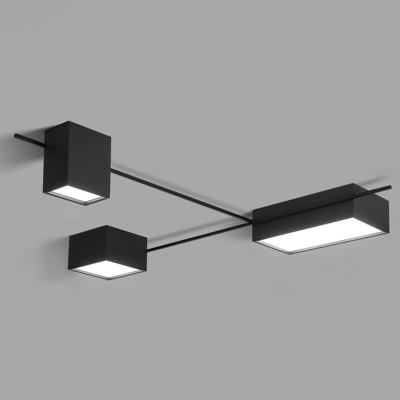 Modern Artistic LED Ceiling Light Iron Geometric Ceiling Fixture with Acrylic Shade