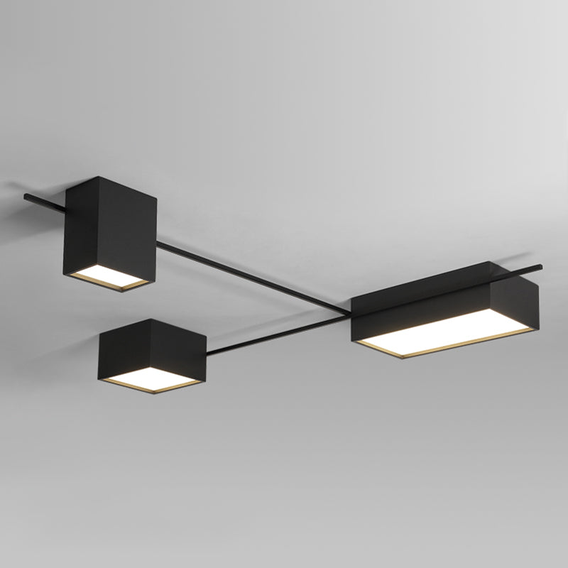 Modern Artistic LED Ceiling Light Iron Geometric Ceiling Fixture with Acrylic Shade