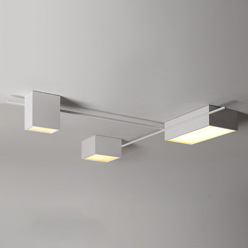 Modern Artistic LED Ceiling Light Iron Geometric Ceiling Fixture with Acrylic Shade