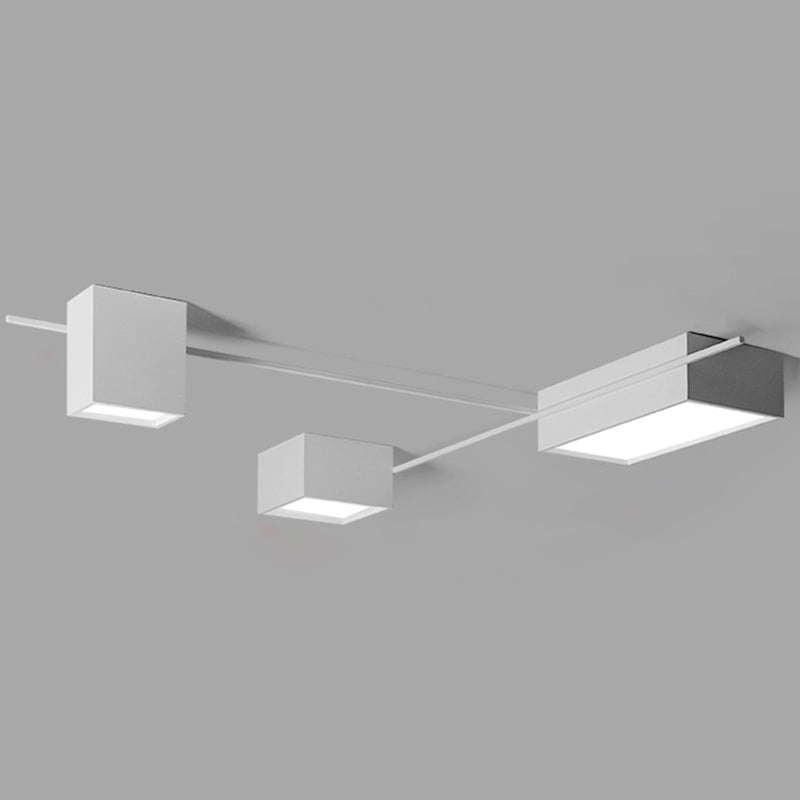 Modern Artistic LED Ceiling Light Iron Geometric Ceiling Fixture with Acrylic Shade