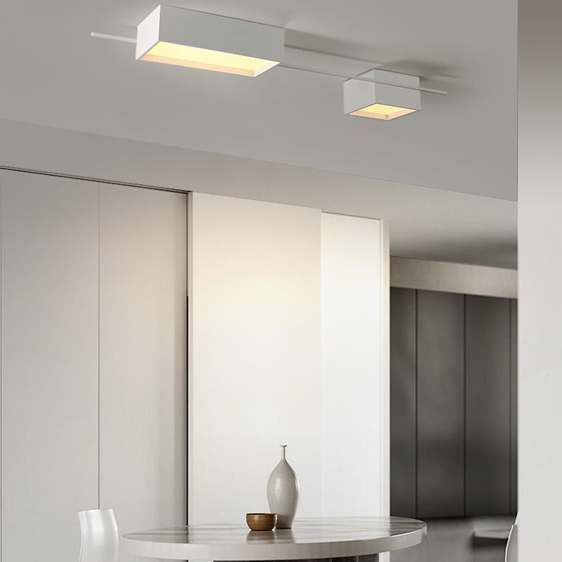 Modern Artistic LED Ceiling Light Iron Geometric Ceiling Fixture with Acrylic Shade