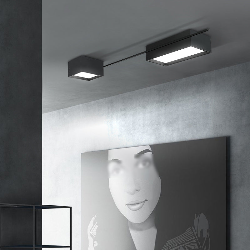 Modern Artistic LED Ceiling Light Iron Geometric Ceiling Fixture with Acrylic Shade