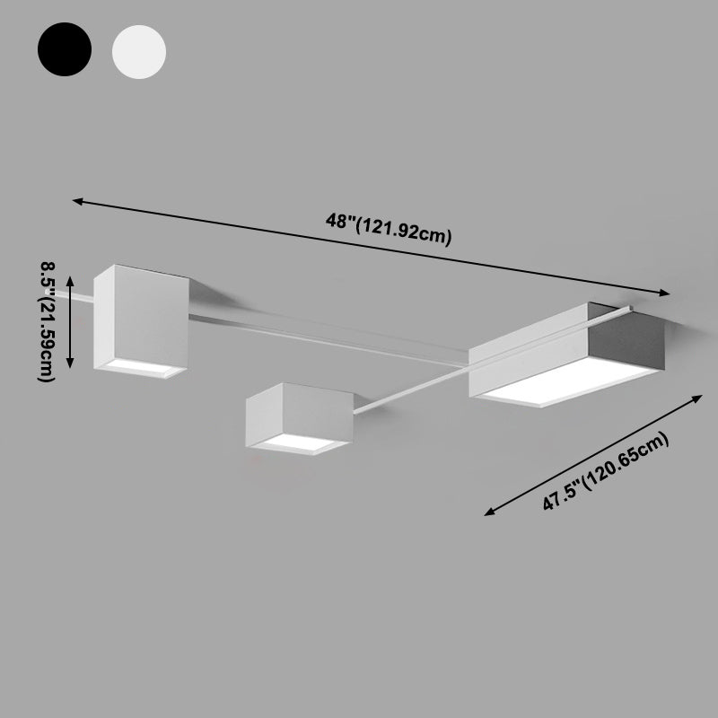 Modern Artistic LED Ceiling Light Iron Geometric Ceiling Fixture with Acrylic Shade