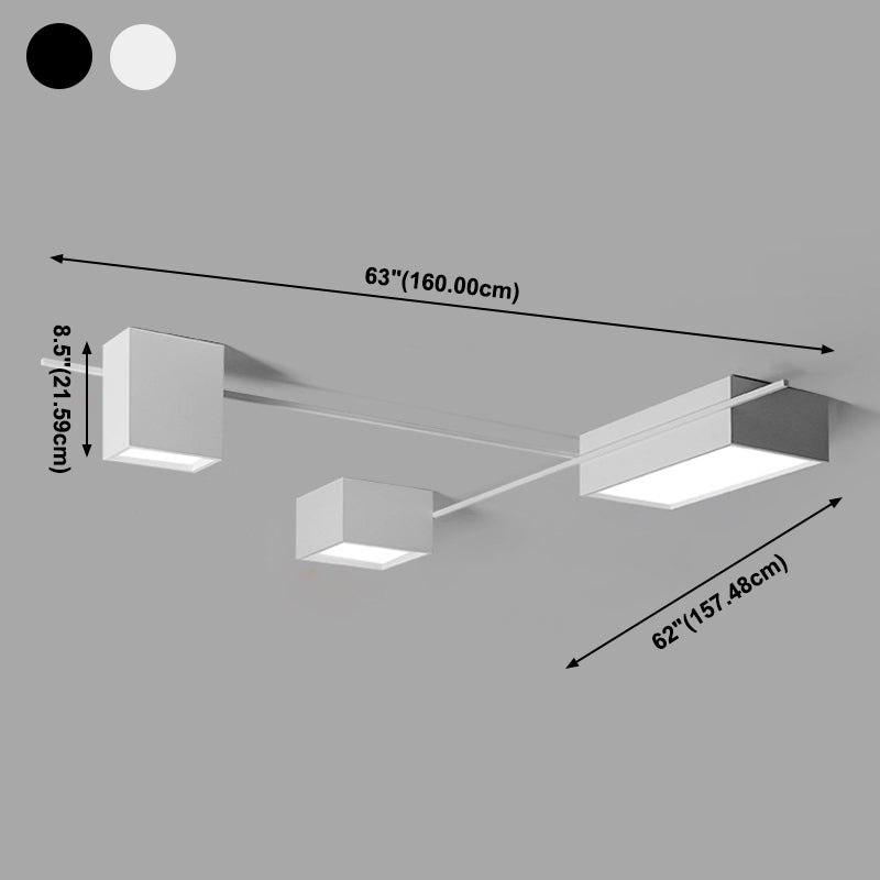 Modern Artistic LED Ceiling Light Iron Geometric Ceiling Fixture with Acrylic Shade
