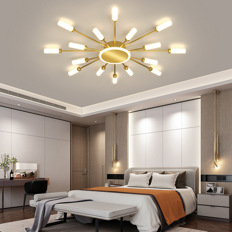 Modern Artistic LED Ceiling Fixture Iron Linear Flush Mount with Acrylic Shade