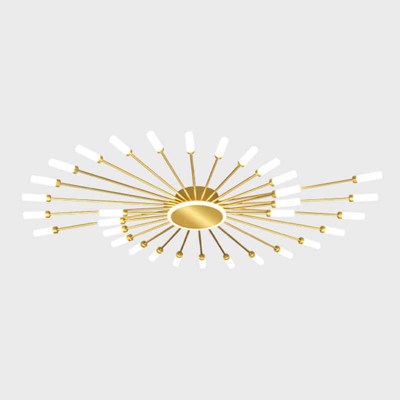 Modern Artistic LED Ceiling Fixture Iron Linear Flush Mount with Acrylic Shade