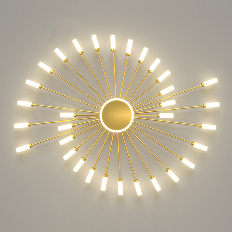 Modern Artistic LED Ceiling Fixture Iron Linear Flush Mount with Acrylic Shade