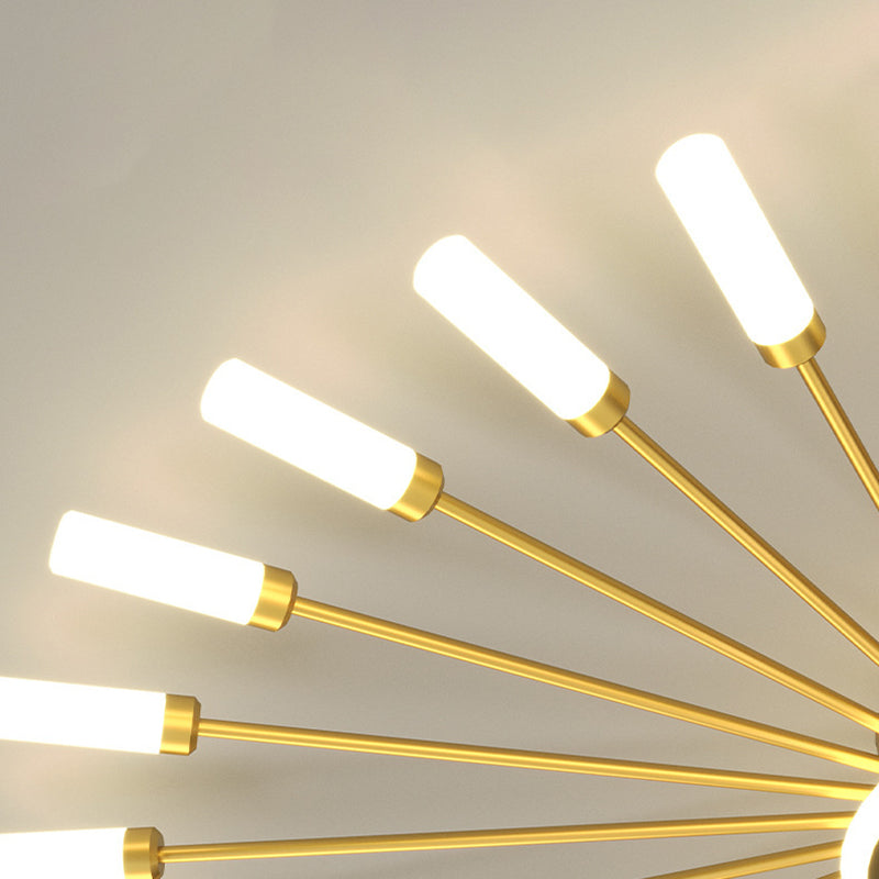 Modern Artistic LED Ceiling Fixture Iron Linear Flush Mount with Acrylic Shade