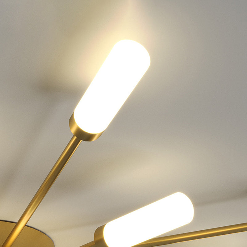 Modern Artistic LED Ceiling Fixture Iron Linear Flush Mount with Acrylic Shade