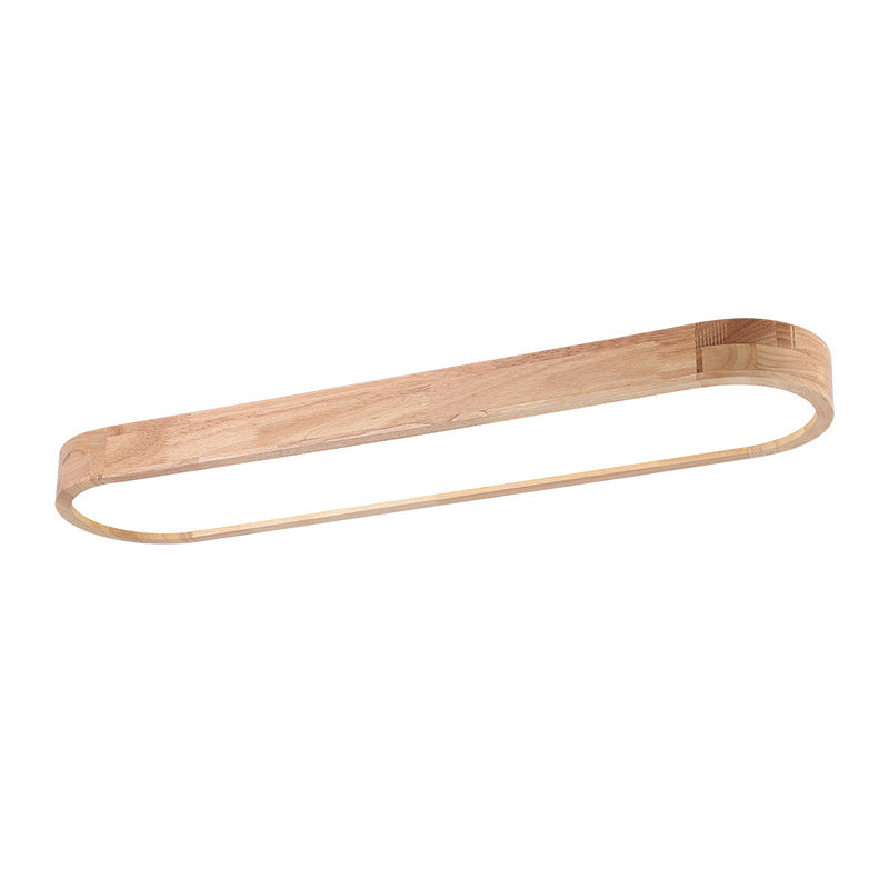 Lámpara de techo ovalada de estilo Simple y moderno, luz LED de madera empotrada para sala de estar