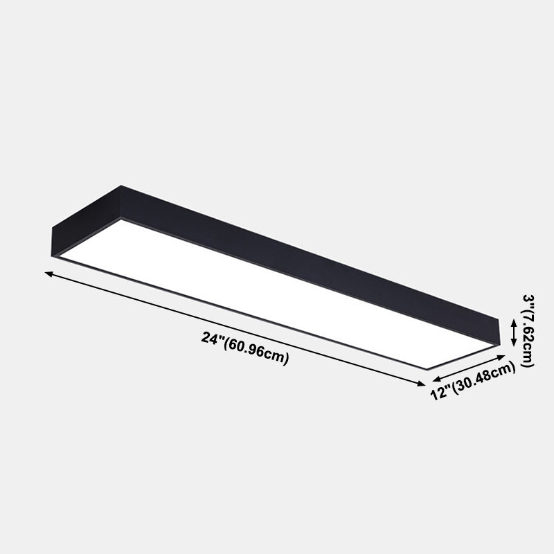 Modern Simple Rectangle Ceiling Lamp Aluminium 1 Light Flush Mount Light for Office