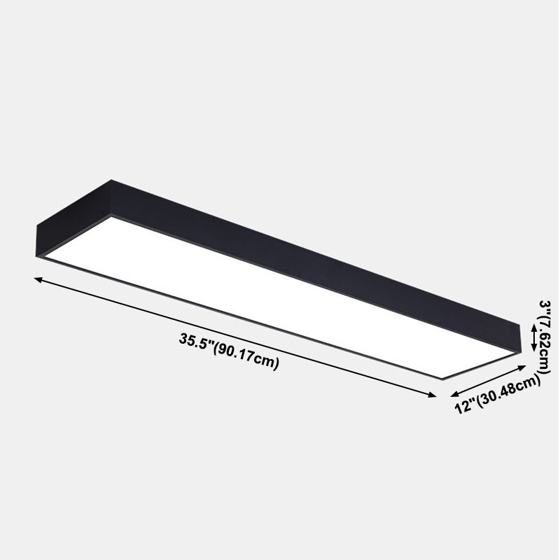 Lampada da soffitto moderna semplice rettangolare in alluminio 1 luce da incasso per ufficio