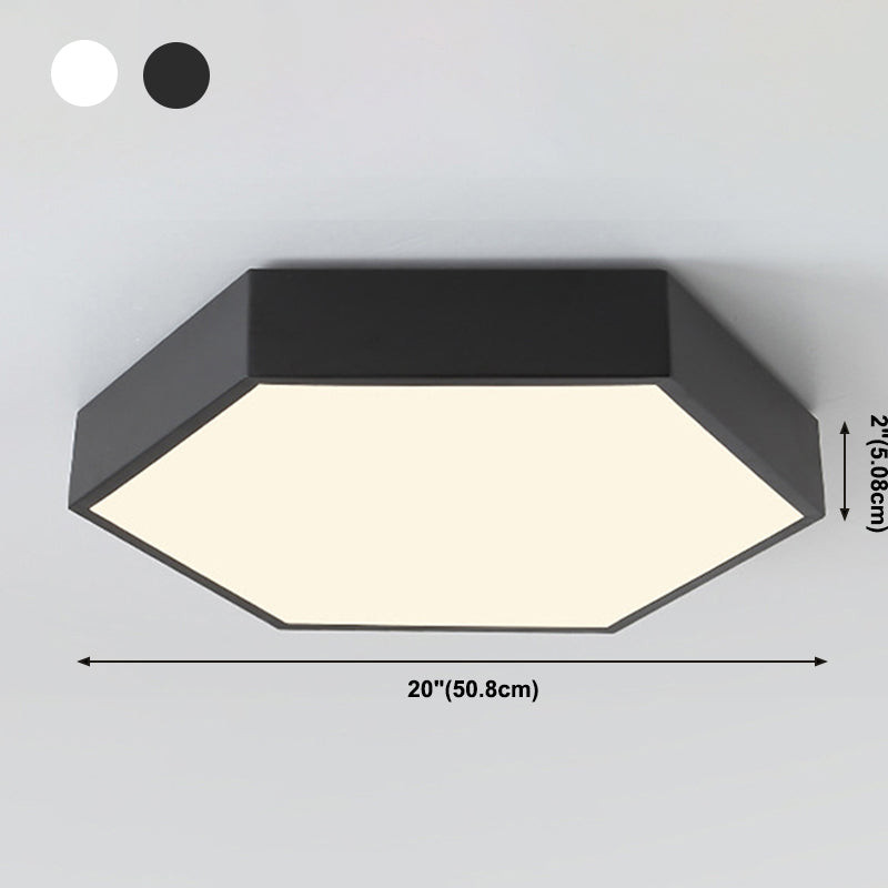 Luminaires encastrés hexagonaux de style simple et moderne en métal à 1 lumière