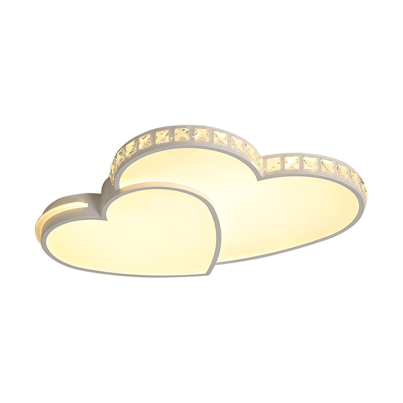White LED Ceiling Light in Modern Luxury Style Heart-Shaped Flush Mount with Acrylic Shade