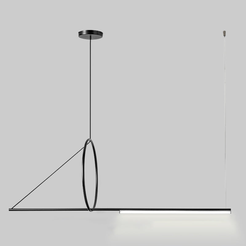Lustre linéaire lustre moderne en métal simple îlot de plafond îlot de plafond en noir