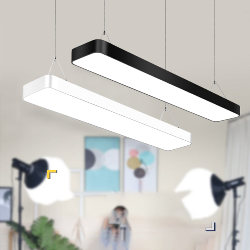 Rechthoek eiland plafondlicht moderne metalen keukeneilandverlichting met acryl schaduw