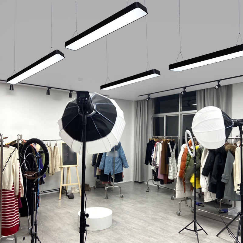 Rechthoek eiland plafondlicht moderne metalen keukeneilandverlichting met acryl schaduw