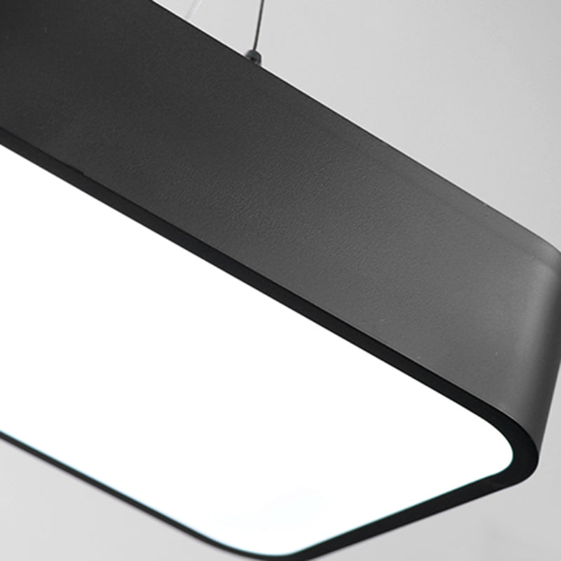 Rechthoek eiland plafondlicht moderne metalen keukeneilandverlichting met acryl schaduw