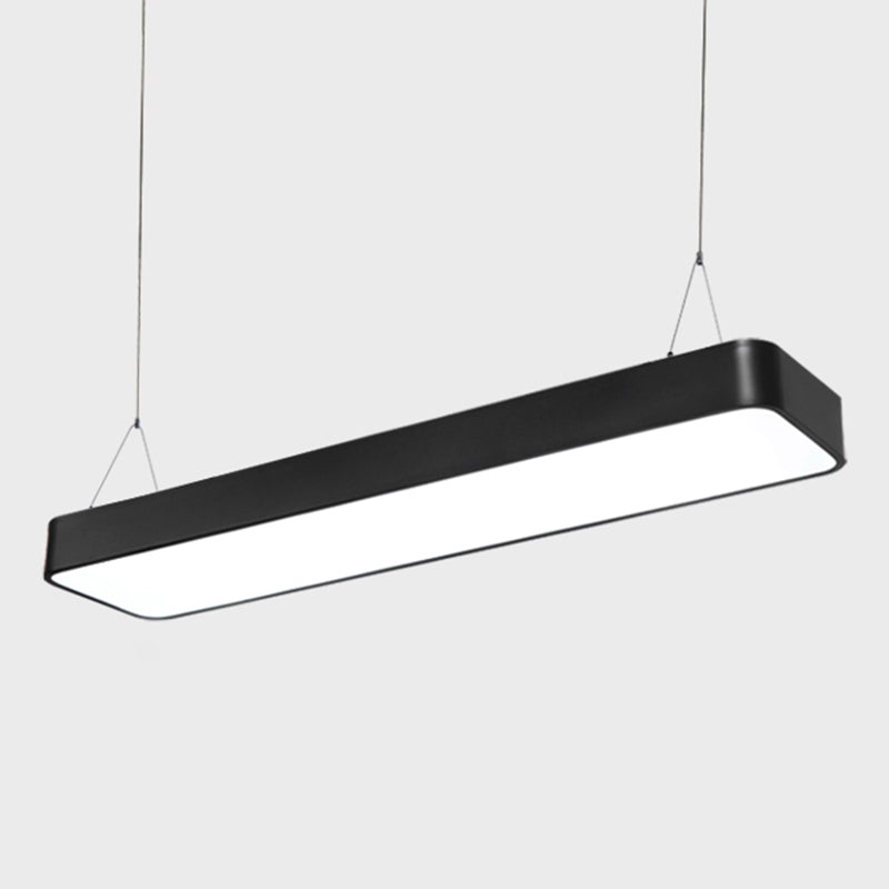 Rechthoek eiland plafondlicht moderne metalen keukeneilandverlichting met acryl schaduw