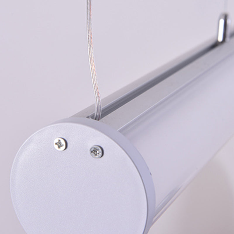 Moderne lineare Insel Kronleuchter Lichter Acrylinsellampen im weißen Finish