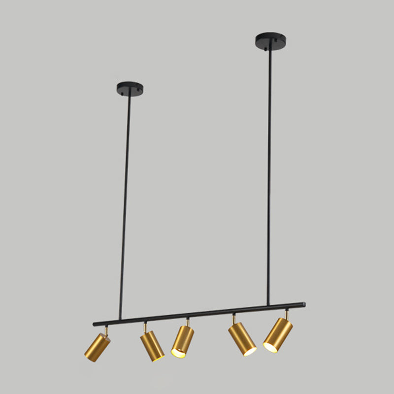 5-Light Cylinder Island Lights Contemporary Metal Island Ceiling Light