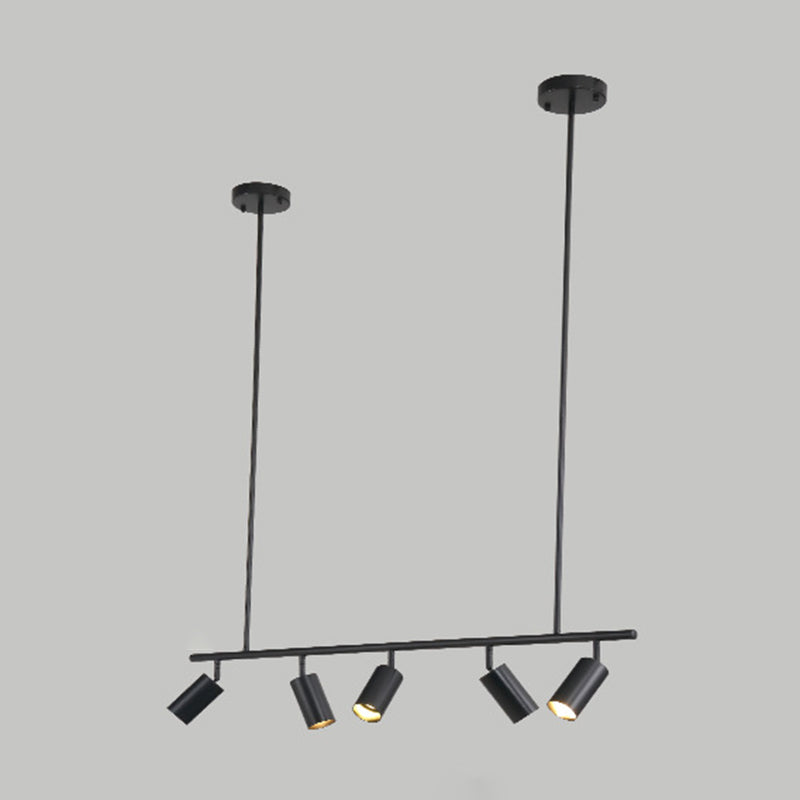 5-Light Cylinder Island Lights Contemporary Metal Island Ceiling Light