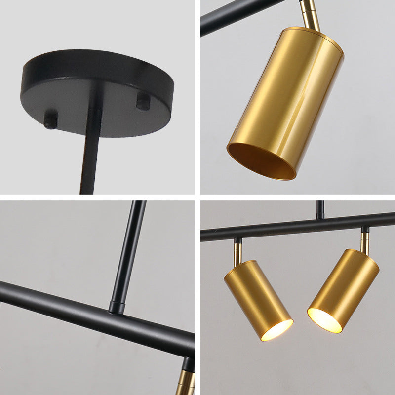 5-Light Cylinder Island Lights Contemporary Metal Island Ceiling Light