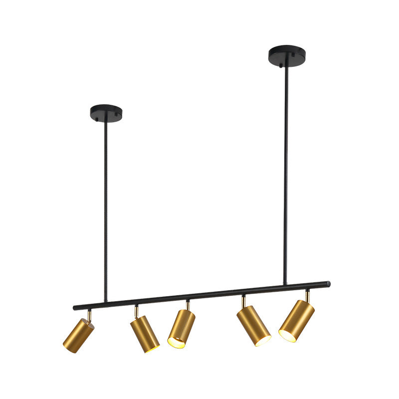 5-Light Cylinder Island Lights Contemporary Metal Island Ceiling Light