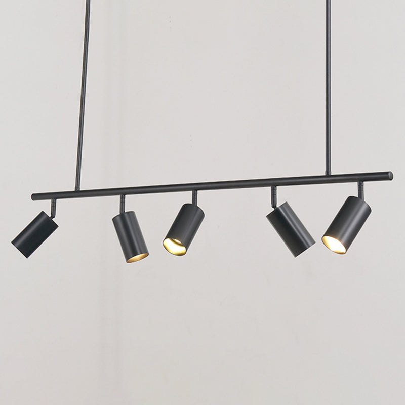 5-Light Cylinder Island Lights Contemporary Metal Island Ceiling Light